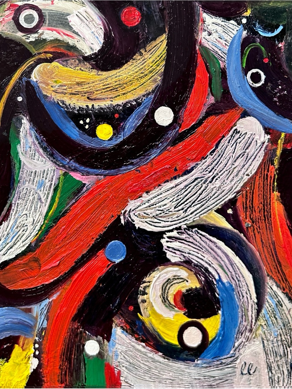 NEB-002 Original Space-Themed Abstract Oil Painting.